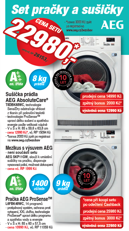 set aeg pračka + sušička